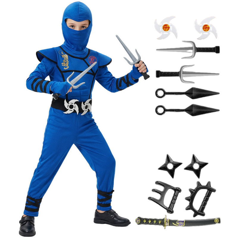 Kids Toys Japan - Kostum Ninja Hitam dan Biru untuk