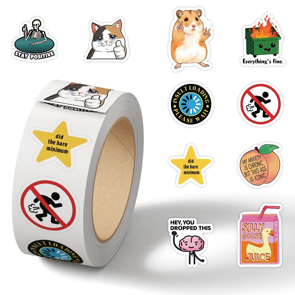 Kids Toys Laptop - 500pcs Stiker Meme Emosi Lucu untuk