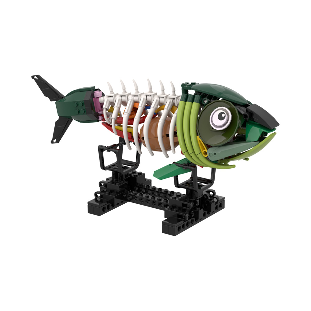 Kids Zombie Toys - MOC Blok Bangunan Model Ikan Zombie,