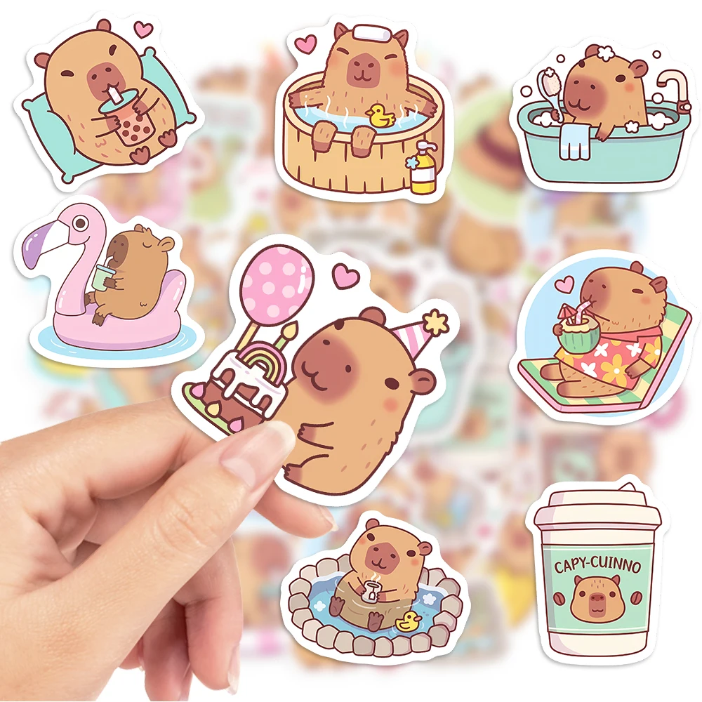 Stiker kafe Capybara lucu hewa - Kids Toys Laptop ulasan dan harga