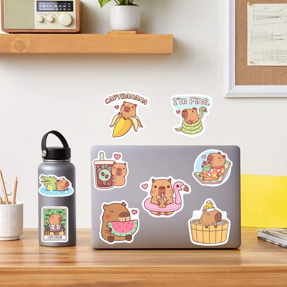 Stiker kafe Capybara lucu hewa - Kids Toys Laptop ulasan dan harga