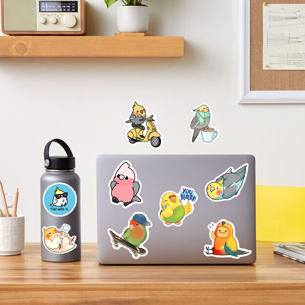 Stiker burung beo kartun lucu  - Kids Toys Laptop ulasan dan harga